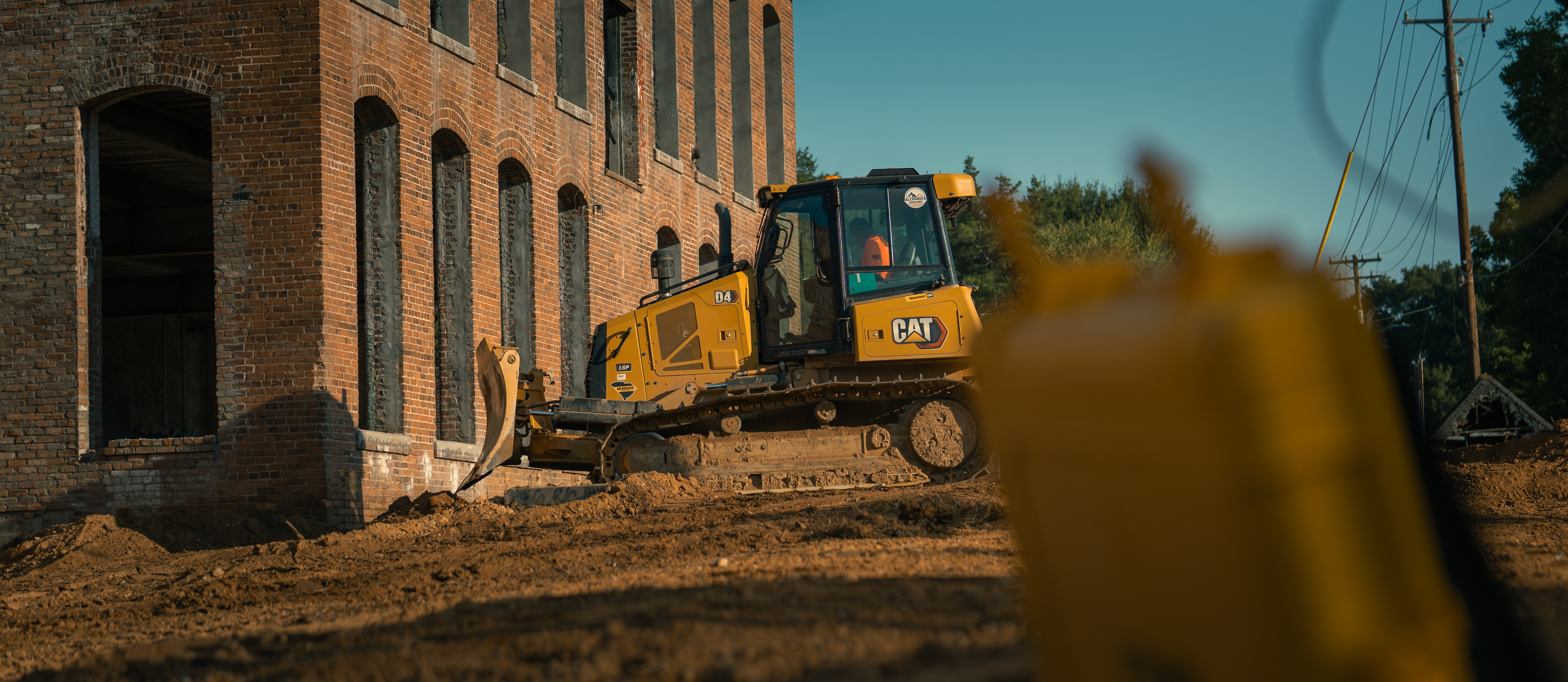 CAT dozer at Pendleton Mills